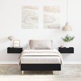 vidaXL Posteljni okvir Črn hrast Inženirski les 90 x 200 cm enojna Cene
