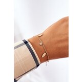 Kesi Bracelet With Feathers And Cubic Zirconia Gold | Shoptok.si