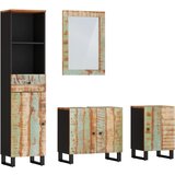  4-dijelni set kupaonskog namještaja masivno obnovljeno drvo | Eponuda.com