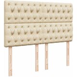  Krevet s oprugama i madracem krem 140 x 190 cm od tkanine | shoptok.hr