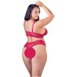 Cottelli Plus Size - komplet modrčkov iz mehke čipke (rdeča) - 3XL | Shoptok.si