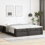  Otomanski okvir kreveta s madracima crni 200x200cm umjetna koža | shoptok.hr