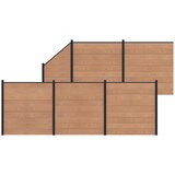 PANEL ograde 6 pcs WPC i aluminij Smeđa | shoptok.hr