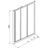 Kolpa San tridelna tuš vrata LUNA TV3D/S 100/K 510670 prozorno steklo | Shoptok.si