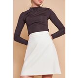 Dewberry 60086 Knee Length Bell Skirt-LIGHT BEIGE | shoptok.hr