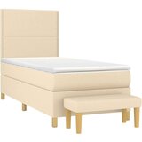  Krevet s oprugama i madracem krem 90 x 200 cm od tkanine | shoptok.hr