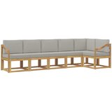  Set vanjskih sofa 6 kom. Bijela i svjetlosiva Smeđa 304 x 126,5 x 73 cm | shoptok.hr