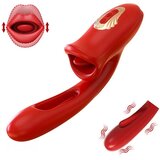 Adam i Eva Vibrator sa vibracijom, jezikom i funkcijom za squirt, Crveni Cene