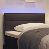  LED glava kreveta s LED trakama Tamno smeđa 90 cm tkanina | shoptok.hr