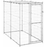 Vanjski kavez za pse s krovom pocinčani čelik 110x220x180 cm | shoptok.hr