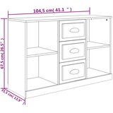  Komoda boja dimljenog hrasta 104,5 x 35,5 x 67,5 cm drvena | shoptok.hr