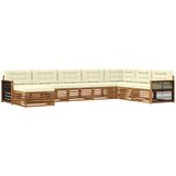 Set vanjskih sofa 8 kom. Prirodna i krem Čvrsto drvo akacije | shoptok.hr