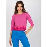 Fashion Hunters Pink formal blouse with decorative trim Cene