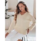 DStreet Damski sweter z dekoltem V VERALIA ecru Cijene