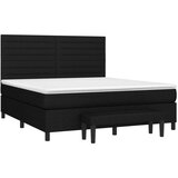 vidaXL Box spring postelja z vzmetnico črna 160x200 cm blago | Shoptok.si