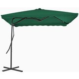 vidaXL Zunanji senčnik z jeklenim drogom 250x250 cm zelen, (20693053) | Shoptok.si