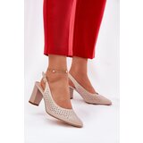 Sergio Leone Cutout Sandals With Pointed Toes On A Heel Beige SK163 | Shoptok.si
