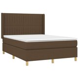  Box spring postelja z vzmetnico LED temno rjava 140x200cm blago, (20898987) | Shoptok.si