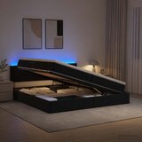 LED krevet za pohranu s madracem Crna 200 x 200 cm Baršun | shoptok.hr