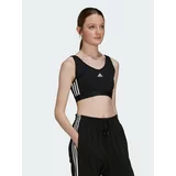 Adidas Bluza Essentials 3-Stripes Crop Top With Removable Pads GS1343 Črna