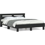 vidaXL Okvir za krevet s uzglavljem crni 150x200 cm konstruirano drvo Cijene