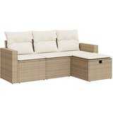  4-dijelni set vrtnih sofa s jastucima bež od poliratana | shoptok.hr