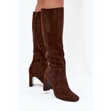 Boto Ladies heated ankle boots with heel chocolate Zamira | shoptok.hr
