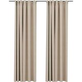 vidaXL Zavjese za zamračivanje s kukama 2 kom bež 140 x 245 cm | shoptok.hr