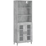 Maison Chic Visoka Komoda - Predalnik betonsko siva 69,5x34x180 cm inženirski les, (21718929) Cene