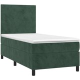 Box spring krevet s madracem tamnozeleni 90x190 cm baršunasti | shoptok.hr