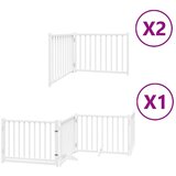 vidaXL Ograda za pse z vrati zložljiva 8 panelov bela 640 cm les | Shoptok.si