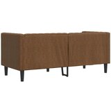 vidaXL Kavč chesterfield z vzglavniki dvosed rjav umetno semiš usnje | Shoptok.si