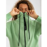 Fashion Hunters RUE PARIS light green long zipped basic sweatshirt with pockets Cene