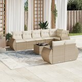vidaXL 9-dijelni set vrtnih sofa s jastucima bež od poliratana | shoptok.hr
