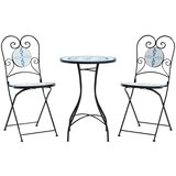 Bistro set s mozaikom plavo-bijeli od željeza i keramike | shoptok.hr