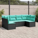 vidaXL 6-dijelni set vrtnih sofa od poliratana s jastucima crni | shoptok.hr