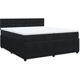vidaXL Box spring postelja z vzmetnico črna 200x200 cm žamet | Shoptok.si