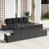 vidaXL Sjedeća garnitura za vrt 7 pcs Crna 55 x 55 x 37 cm | shoptok.hr