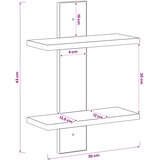  Zidna polica Crni hrast 30 x 13.5 x 43 cm Prerađeno drvo | shoptok.hr
