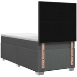  Boxspring krevet s madracem Tamnosiva 80 x 200 cm Tkanina - Tamnosiva 80 x 200 cm Prošiveno gumbima | shoptok.hr