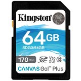 Kingston Spominska kartica Canvas GO Plus SDXC Class 10 UHS-I U3, 64 GB | Shoptok.si