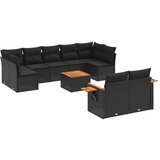  The Living Store Vrtna sedežna garnitura 10-delna z blazinami črn poli ratan - Vrtna Sedežna Garniture, (21455401) | Shoptok.si