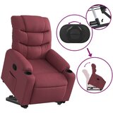  Naslonjač na podizanje od tkanine crvena boja vina | shoptok.hr