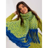 Fashion Hunters Navy blue and yellow women's scarf with patterns Cene
