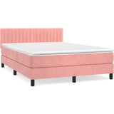 The Living Store Box spring postelja z vzmetnico roza 140x190 cm žamet - Box Spring Postelja, (21491373) | Shoptok.si