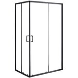 Mont Blanc tuš kabina SLIDE 90x100cm, črni profil, prozorno steklo 6mm, 88x98/200cm+2cm | Shoptok.si