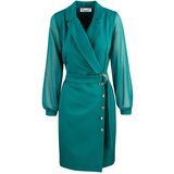 Pri Elegant navy cut dress Waist belt Gold buttons ARIEL | shoptok.hr