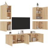  The Living Store Komplet TV omaric 6-delni sonoma hrast inženirski les - Stenska TV Enota, (21555670) | Shoptok.si