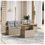 vidaXL 5-dijelni vrtni set sofa s jastucima bež od poliratana | shoptok.hr