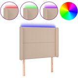 vidaXL LED posteljno vzglavje kapučino 83x16x118/128 cm umetno usnje, (20933558) Cene